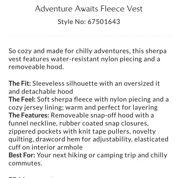 Free People Adventure Awaits fleece hooded vest - Picture 12 of 12